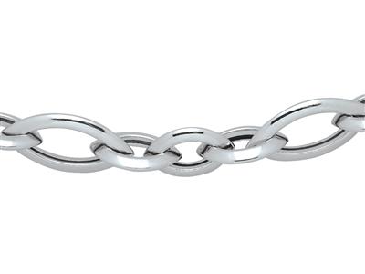 Collier maille Amande alternée 12/14 mm, 45 cm, Argent 925 rhodié - Image Standard - 3