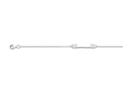 Bracelet ligne Oxydes de Zirconium 28 x 4 mm, 19 cm, Argent 925 rhodié