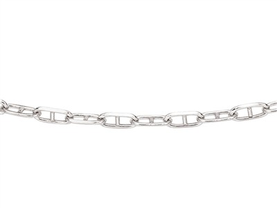 Collier maille Forçat marine allongée 4 mm, 50 cm, Argent 925 rhodié - Image Standard - 2