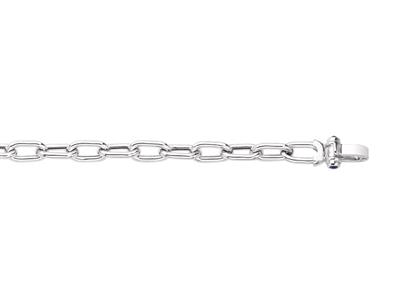 Bracelet maille Rectanlge creuse menotte, 19 cm, Argent 925 Rh - Image Standard - 2