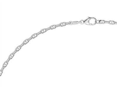 Collier maille Marine 3/6/8 mm, alternée 1/3 lisses et Oxydes de Zirconium, 43+3 cm, Argent 925 passivé - Image Standard - 3