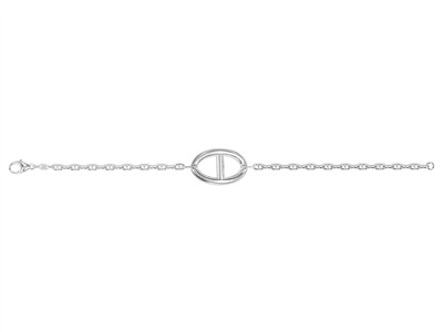 Bracelet 3 mm, maille Marine lisse 17 x 27 mm, 16/19 cm, Argent 925 passivé - Image Standard - 2