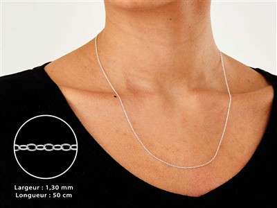 Chaîne maille Forçat claire ronde 1,3 mm, 50 cm, Argent 925 - Image Standard - 3