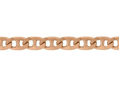 Chaine maille Marine plate 2,3 mm, Or rose 18k 4N. Réf. 00093