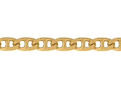 Chaine maille Marine plate 3 mm, Or jaune 18k. Réf. 00162