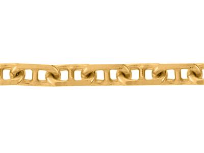 Chaine maille Marine forçat diamantée 1,7 mm, Or jaune 18k. Réf. 00953