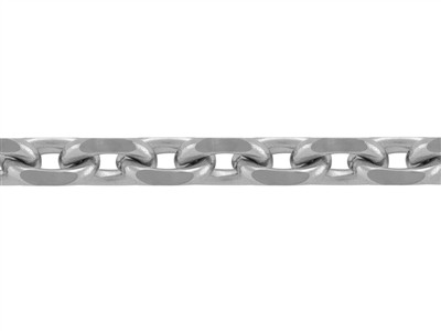 Chaîne maille Forçat diamantée 3,60 mm, Or gris 18k rhodié. Réf. 00510