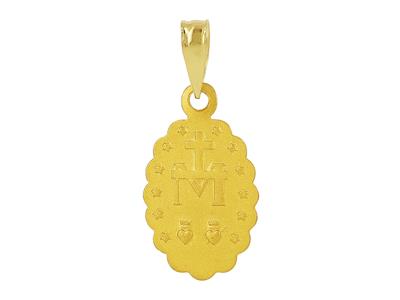 Médaille Vierge miraculeuse 16 x 11 mm, bord festoné, Or jaune 18k - Image Standard - 2