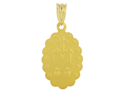 Médaille Vierge miraculeuse 21 x 15 mm, bord festoné, Or jaune 18k - Image Standard - 2