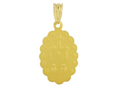 Médaille Vierge miraculeuse 21 x 15 mm, bord festoné, Or jaune 18k - Image Standard - 2