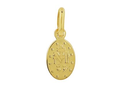Médaille Vierge miraculeuse, 8 x 6 mm, Or jaune 18k - Image Standard - 2