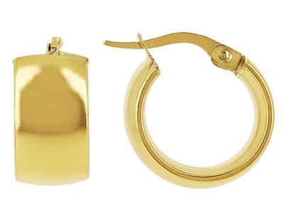 Créoles tube ovale 7 mm, diamètre intérieur 10 mm, Or jaune 18k - Image Standard - 1