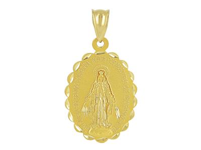 Médaille Vierge miraculeuse 25 x 18 mm, bords festonés, Or jaune 18k - Image Standard - 1