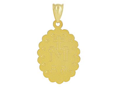 Médaille Vierge miraculeuse 25 x 18 mm, bords festonés, Or jaune 18k - Image Standard - 2