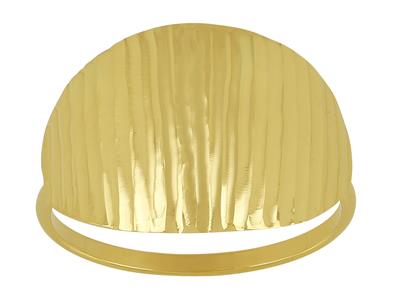 Bague Pastille ovale striée, grand modèle, Or jaune 18k, doigt 54
