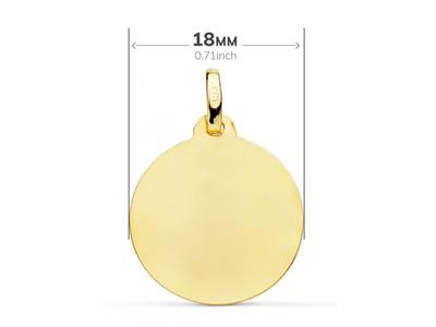 Médaille ronde St Joseph creuse bords ciselés 18 mm, Or jaune 18k - Image Standard - 2