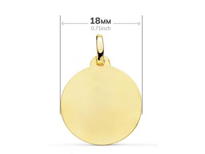 Médaille ronde St Joseph creuse bords ciselés 18 mm, Or jaune 18k - Image Standard - 2