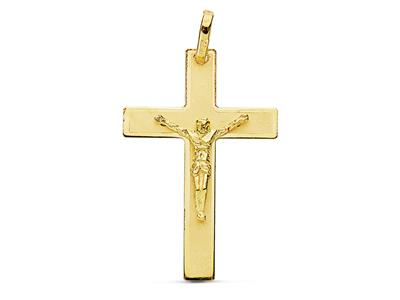 Pendentif Croix Christ, 30 x 20 mm, Or jaune 18k
