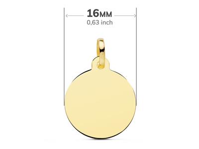 Médaille St Antoine satinée creuse 16 mm, Or jaune 18k - Image Standard - 2