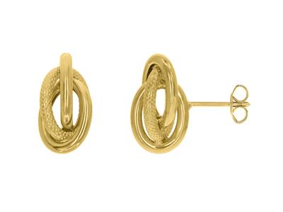 Boucles d'oreilles Noeud Forçat piqué 10 x 17,50 mm, Or jaune 18k - Image Standard - 1