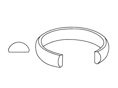 Alliance 1/2 jonc, 2,50 x 1,40 mm,Or jaune 18k, doigt 67 - Image Standard - 2