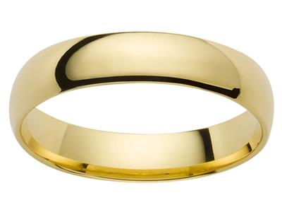 Alliance 1/2 jonc confort, 4,50 x 2,20 mm, Or jaune 18k, doigt 59 - Image Standard - 1