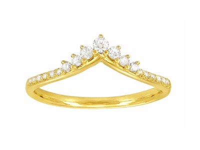 Bague V, diamants 0,23ct, Or jaune 18k, doigt 49 - Image Standard - 1