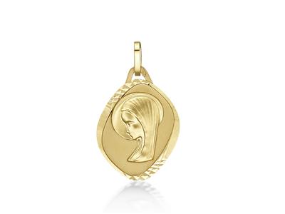 Médaille Ste Vierge fantaisie 19 mm, Or jaune 18k - Image Standard - 1