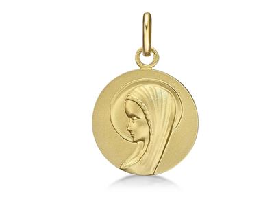 Médaille Ste Vierge massive 18 mm, Or jaune 18k - Image Standard - 1