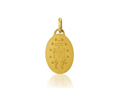 Médaille Vierge miraculeuse 17 mm, Or jaune 18k - Image Standard - 2