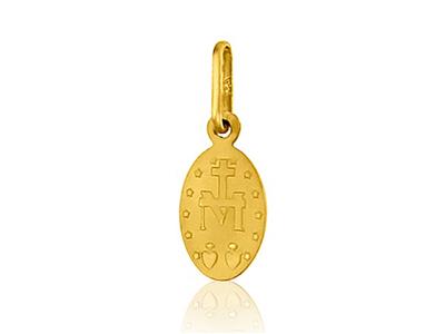 Médaille Vierge miraculeuse massive 10 mm, Or jaune 18k - Image Standard - 2