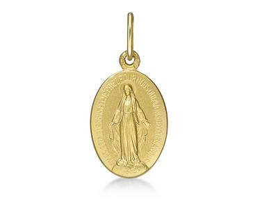 Médaille Vierge miraculeuse 15 mm, Or jaune 18k