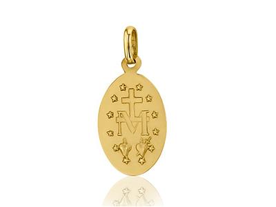 Médaille Vierge miraculeuse 15 mm, Or jaune 18k - Image Standard - 2