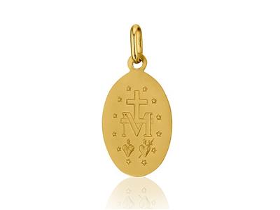 Médaille Vierge miraculeuse 17 mm, Or jaune 18k - Image Standard - 2