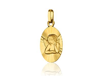 Médaille Ange fantaisie 16 mm, Or jaune 18k - Image Standard - 1