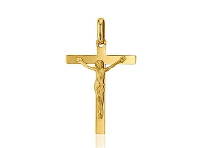 Pendentif Croix Christ 20 mm, Or jaune 18k