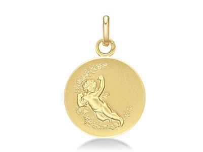 Médaille Cupidon massive 16 mm, Or jaune 18k