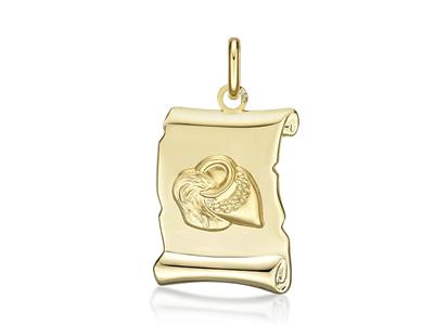 Médaille Zodiaque parchemin, Verseau 20 mm, Or jaune 18k - Image Standard - 1