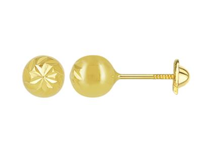 Boucles d'oreilles boules ciselées 5 mm, Or jaune 18k - Image Standard - 1