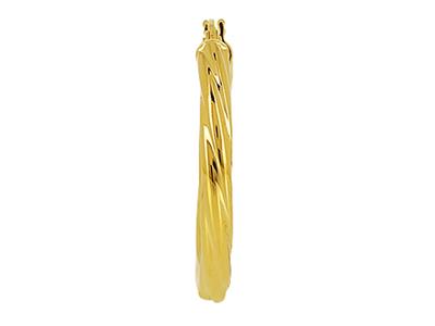 Créoles torchon tube 3 mm, diamètre intérieur 20 mm, Or jaune 18k - Image Standard - 3