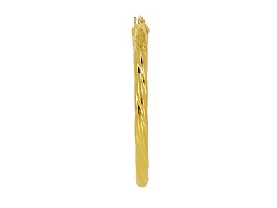 Créoles torchon tube 3 mm, diamètre intérieur 30 mm, Or jaune 18k - Image Standard - 3