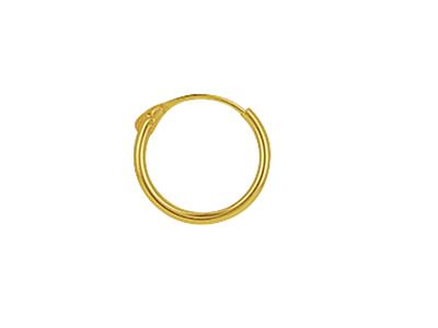 Créoles tube creux 1 mm, diamètre intérieur 8 mm, Or jaune 18k - Image Standard - 2