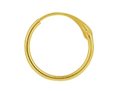 Créoles tube creux 1 mm, diamètre intérieur 10 mm, Or jaune 18k - Image Standard - 2