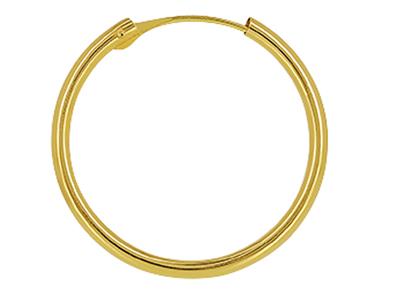 Créoles tube creux 1 mm, diamètre intérieur 12 mm, Or jaune 18k - Image Standard - 2