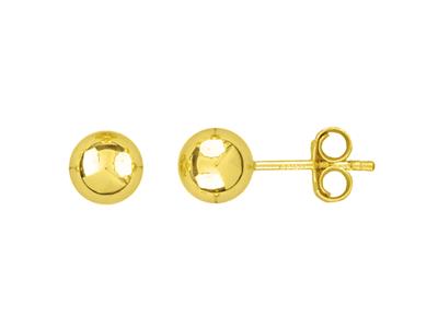Boucles doreilles Boule 7 mm, Or jaune 18k