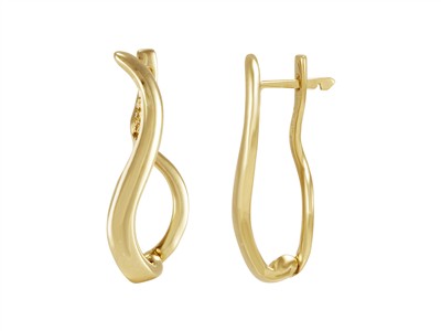 Boucles d'oreilles massive forme huit 12 x 28 mm, Or jaune 18k - Image Standard - 1