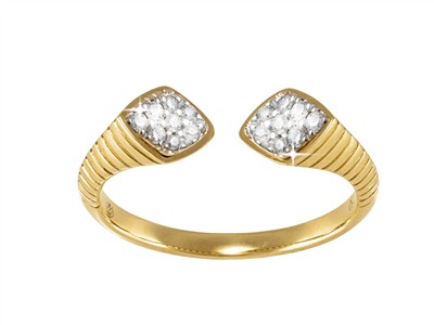 Bague Cobra 6 mm, diamants 0,11ct, Or jaune 18k, doigt 54