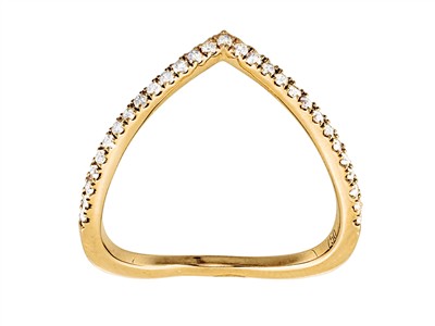 Bague Victoire 1,60 mm, diamants 0,20ct, Or jaune 18k, doigt 56