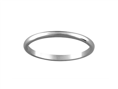 Alliance 1/2 jonc, 1,80 mm, Or gris 18k, doigt 56 - Image Standard - 1