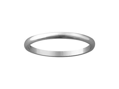 Alliance 1/2 jonc, 2,20 mm, Or gris 18k, doigt 54 - Image Standard - 1